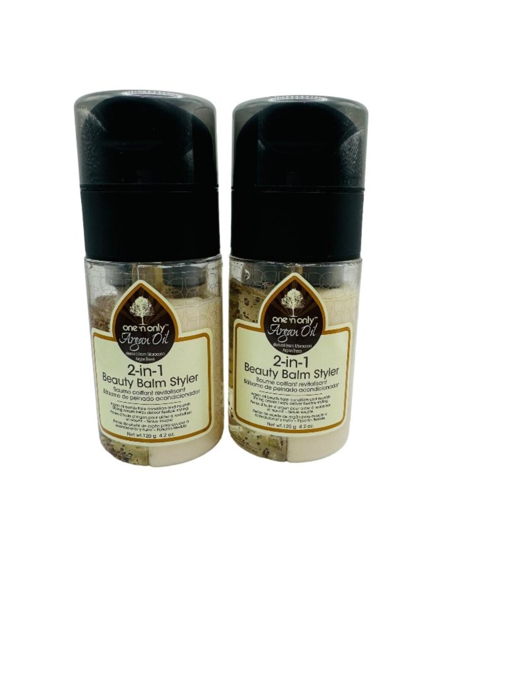 Set Of 2 One n Only Argan Oil 2-In-1 Beauty Balm Styler 4.2 Oz Medium Hold For A